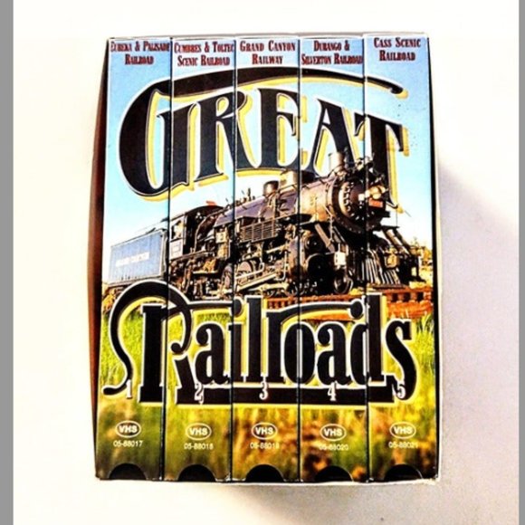 TRAIN & RAILROAD VHS ~ 2 COLLECTOR SETS-7 Tapes ~ Train Rides & Great Railroads - Picture 2 of 15